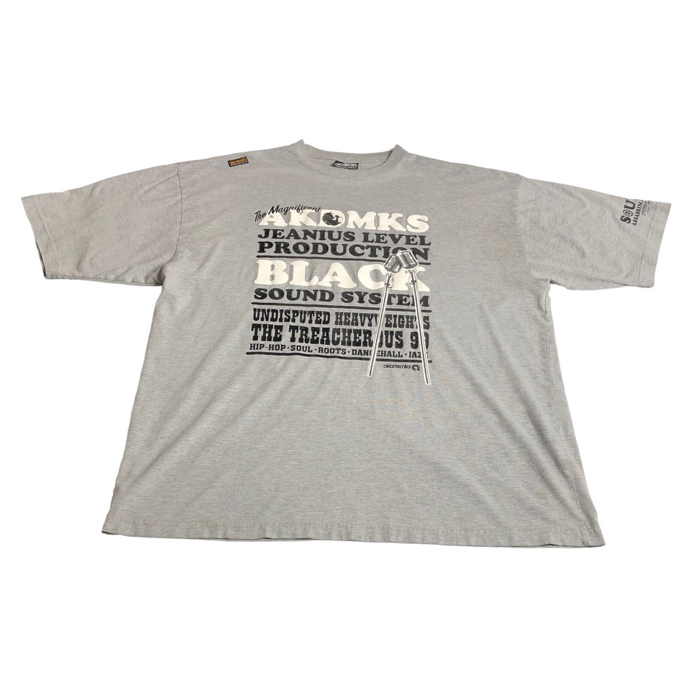 Y2K Akademiks Shirt Mens 2XL XXL Gray Hip Hop Streetwear Sound Assassination